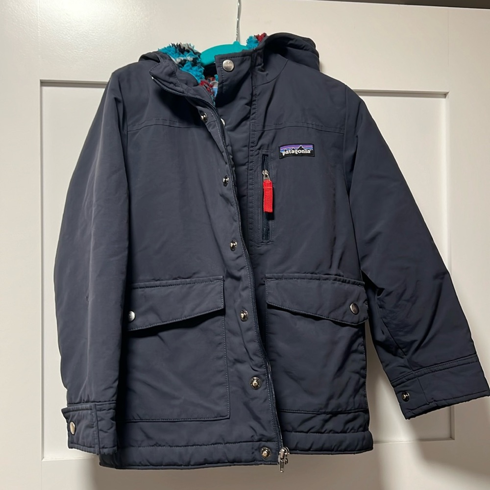 Patagonia kids size xs navy blue Infurno  jacket